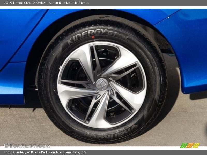 Agean Blue Metallic / Black 2019 Honda Civic LX Sedan