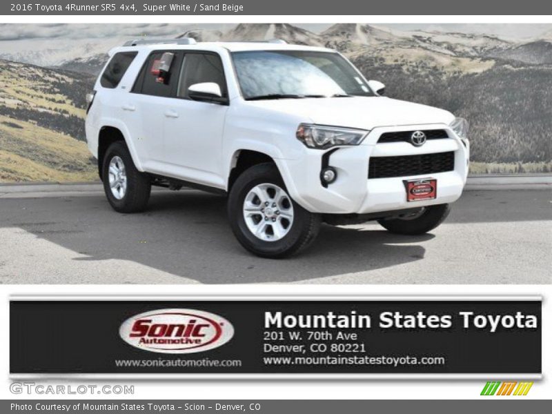 Super White / Sand Beige 2016 Toyota 4Runner SR5 4x4