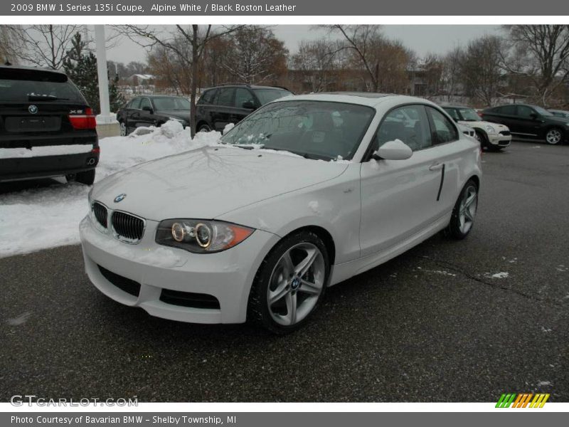 Alpine White / Black Boston Leather 2009 BMW 1 Series 135i Coupe