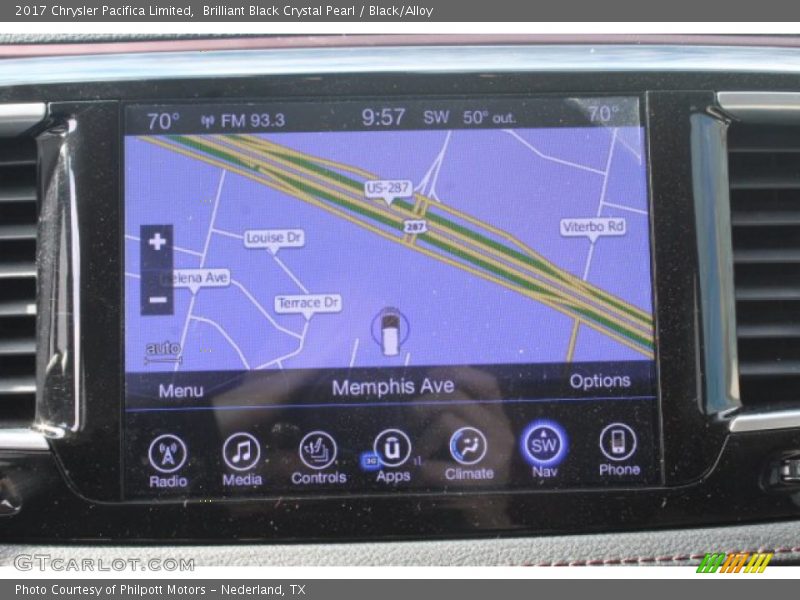Brilliant Black Crystal Pearl / Black/Alloy 2017 Chrysler Pacifica Limited