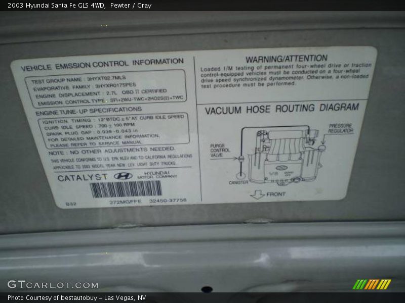 Pewter / Gray 2003 Hyundai Santa Fe GLS 4WD