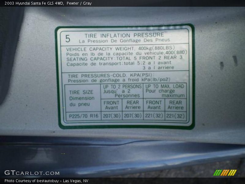 Pewter / Gray 2003 Hyundai Santa Fe GLS 4WD