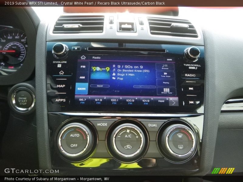 Crystal White Pearl / Recaro Black Ultrasuede/Carbon Black 2019 Subaru WRX STI Limited