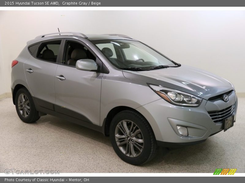 Graphite Gray / Beige 2015 Hyundai Tucson SE AWD