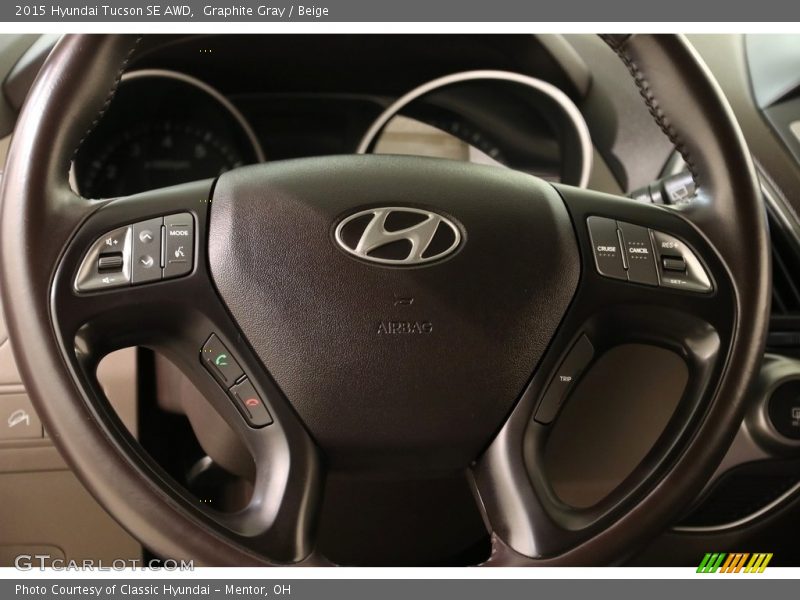 Graphite Gray / Beige 2015 Hyundai Tucson SE AWD