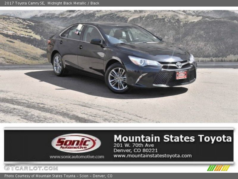 Midnight Black Metallic / Black 2017 Toyota Camry SE