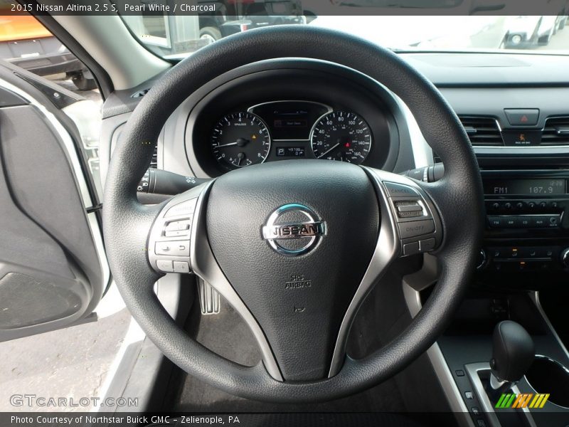 Pearl White / Charcoal 2015 Nissan Altima 2.5 S