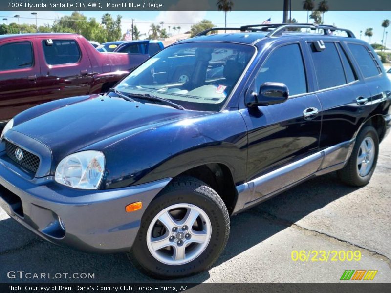Moonlit Blue / Beige 2004 Hyundai Santa Fe GLS 4WD
