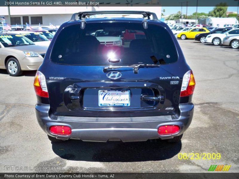 Moonlit Blue / Beige 2004 Hyundai Santa Fe GLS 4WD