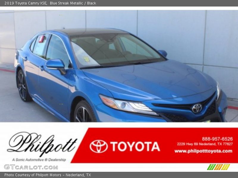 Blue Streak Metallic / Black 2019 Toyota Camry XSE