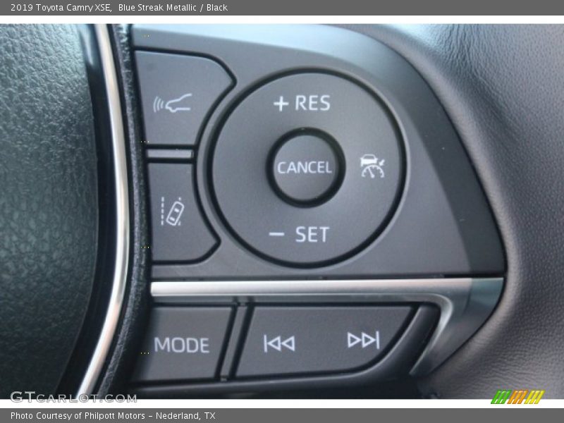 Blue Streak Metallic / Black 2019 Toyota Camry XSE