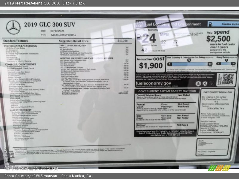 Black / Black 2019 Mercedes-Benz GLC 300