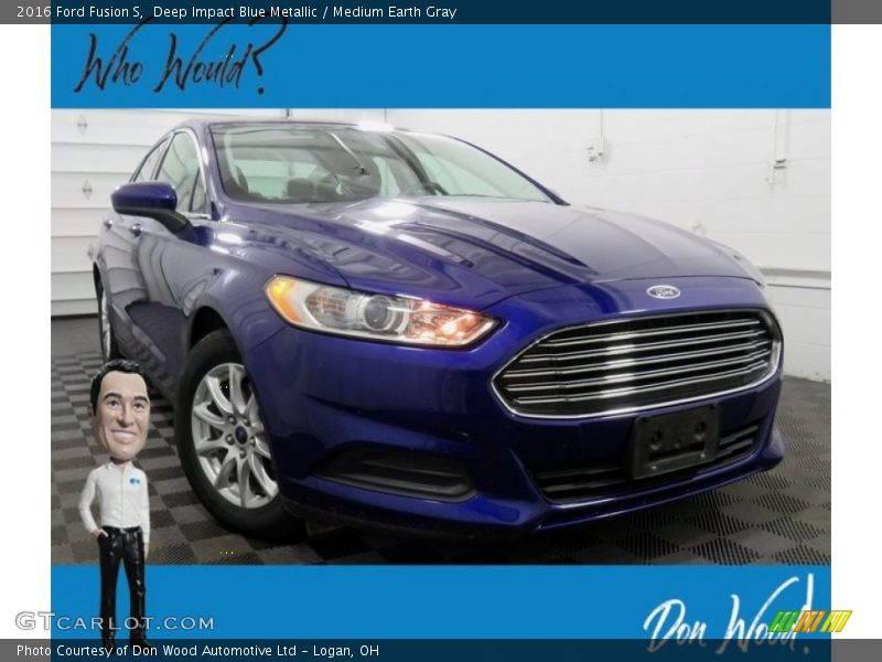 Deep Impact Blue Metallic / Medium Earth Gray 2016 Ford Fusion S