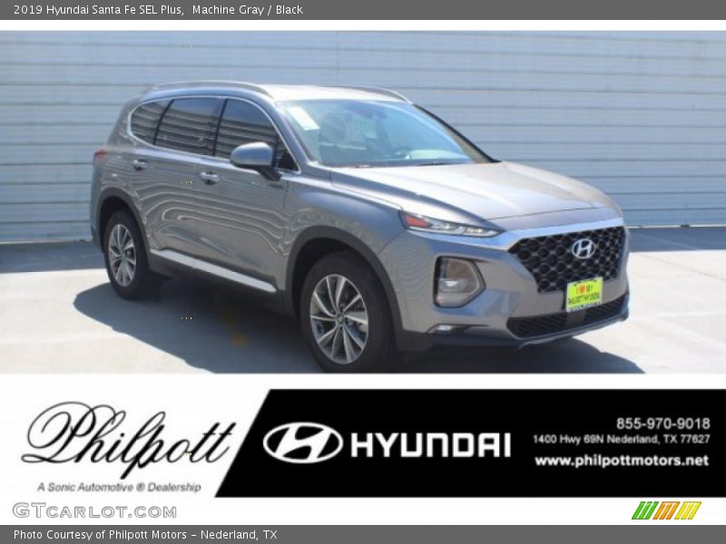Machine Gray / Black 2019 Hyundai Santa Fe SEL Plus
