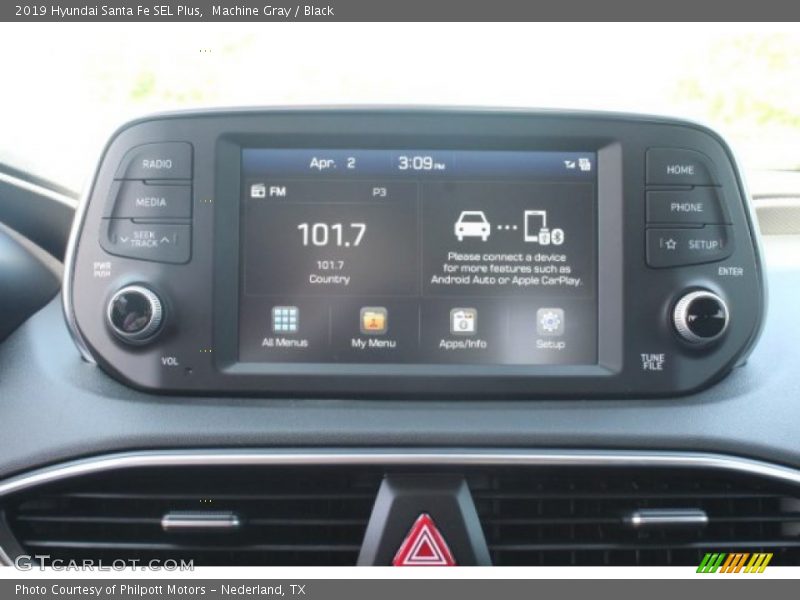 Machine Gray / Black 2019 Hyundai Santa Fe SEL Plus