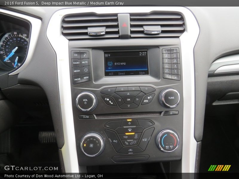 Deep Impact Blue Metallic / Medium Earth Gray 2016 Ford Fusion S
