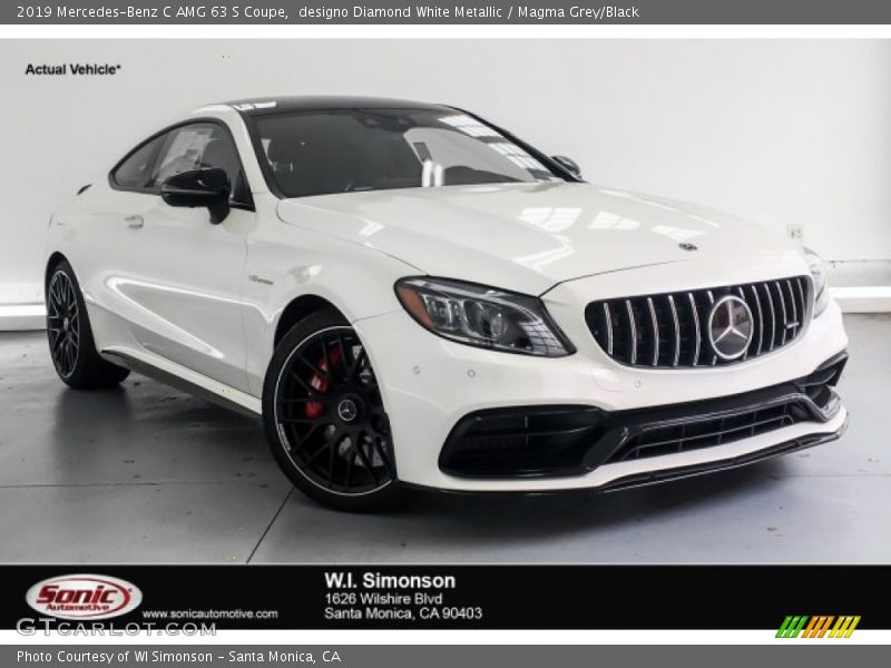 designo Diamond White Metallic / Magma Grey/Black 2019 Mercedes-Benz C AMG 63 S Coupe