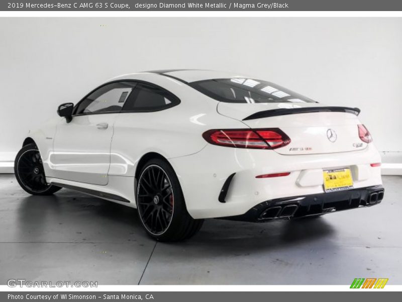 designo Diamond White Metallic / Magma Grey/Black 2019 Mercedes-Benz C AMG 63 S Coupe