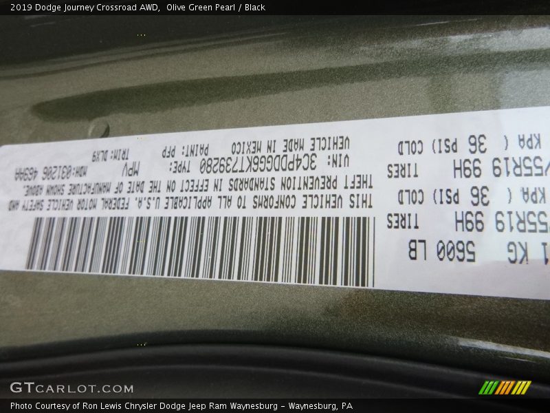 Olive Green Pearl / Black 2019 Dodge Journey Crossroad AWD