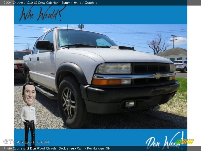 Summit White / Graphite 2004 Chevrolet S10 LS Crew Cab 4x4
