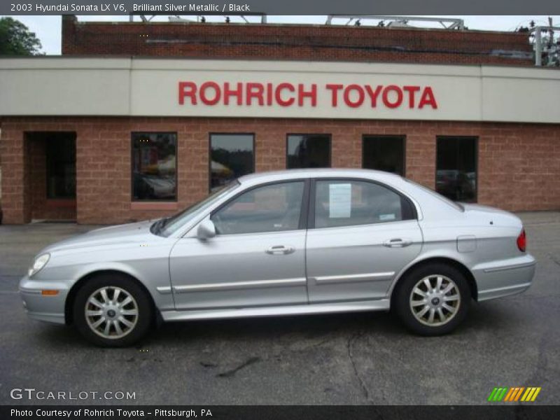 Brilliant Silver Metallic / Black 2003 Hyundai Sonata LX V6