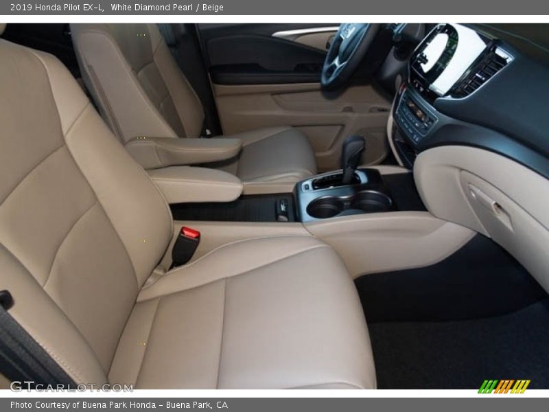 White Diamond Pearl / Beige 2019 Honda Pilot EX-L