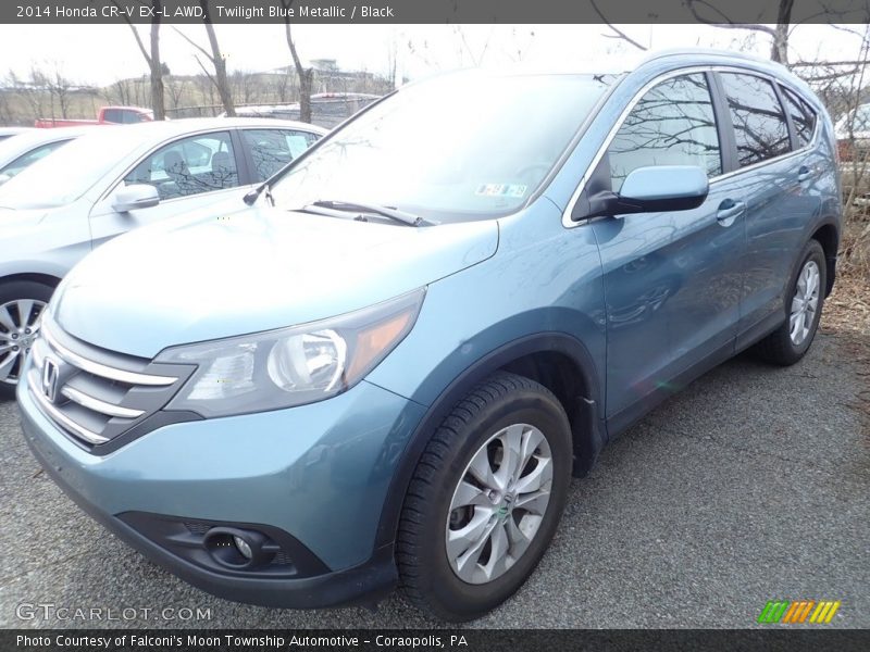 Twilight Blue Metallic / Black 2014 Honda CR-V EX-L AWD