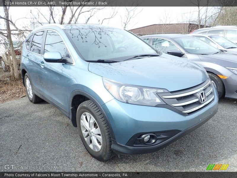Twilight Blue Metallic / Black 2014 Honda CR-V EX-L AWD