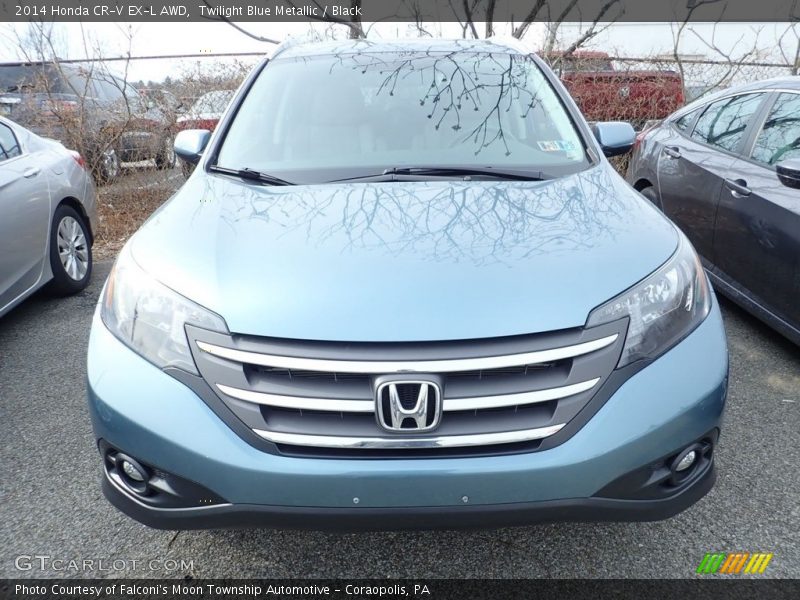 Twilight Blue Metallic / Black 2014 Honda CR-V EX-L AWD