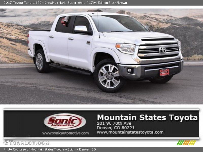 Super White / 1794 Edition Black/Brown 2017 Toyota Tundra 1794 CrewMax 4x4