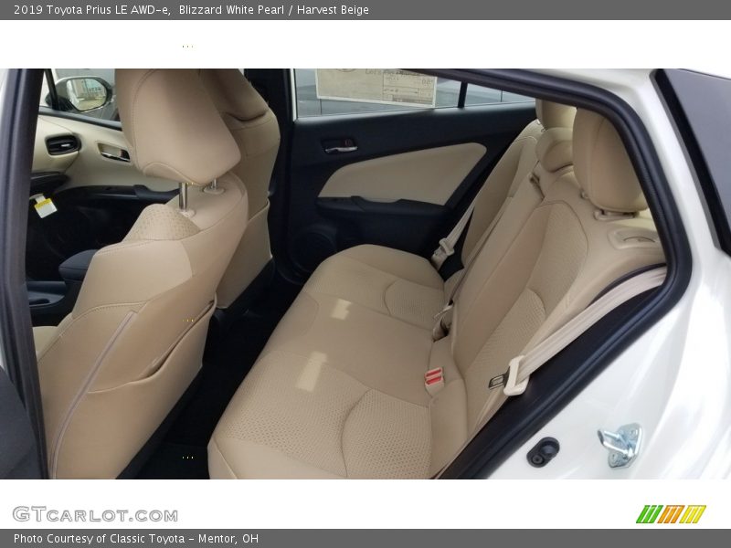 Blizzard White Pearl / Harvest Beige 2019 Toyota Prius LE AWD-e