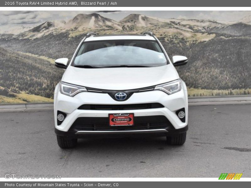 Blizzard Pearl / Ash 2016 Toyota RAV4 Limited Hybrid AWD