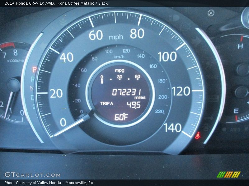 Kona Coffee Metallic / Black 2014 Honda CR-V LX AWD