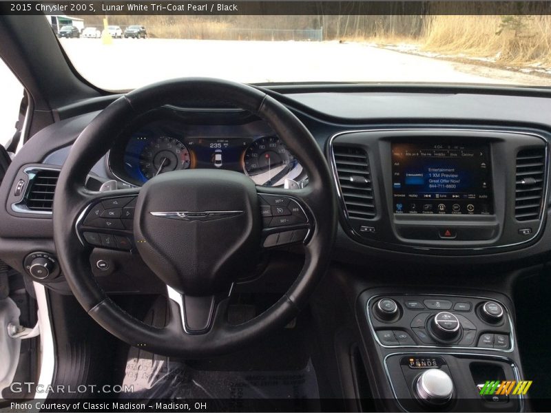 Lunar White Tri-Coat Pearl / Black 2015 Chrysler 200 S