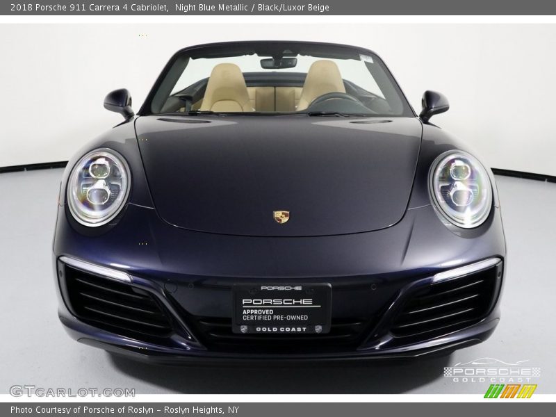 Night Blue Metallic / Black/Luxor Beige 2018 Porsche 911 Carrera 4 Cabriolet