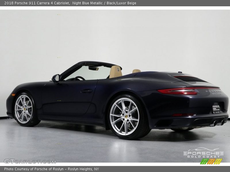 Night Blue Metallic / Black/Luxor Beige 2018 Porsche 911 Carrera 4 Cabriolet