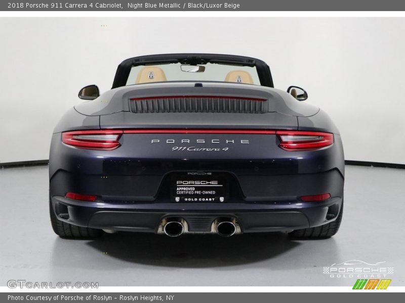 Night Blue Metallic / Black/Luxor Beige 2018 Porsche 911 Carrera 4 Cabriolet