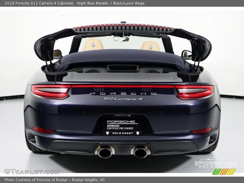 Night Blue Metallic / Black/Luxor Beige 2018 Porsche 911 Carrera 4 Cabriolet