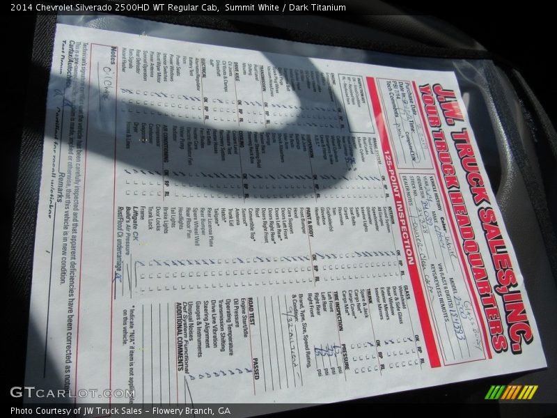Summit White / Dark Titanium 2014 Chevrolet Silverado 2500HD WT Regular Cab