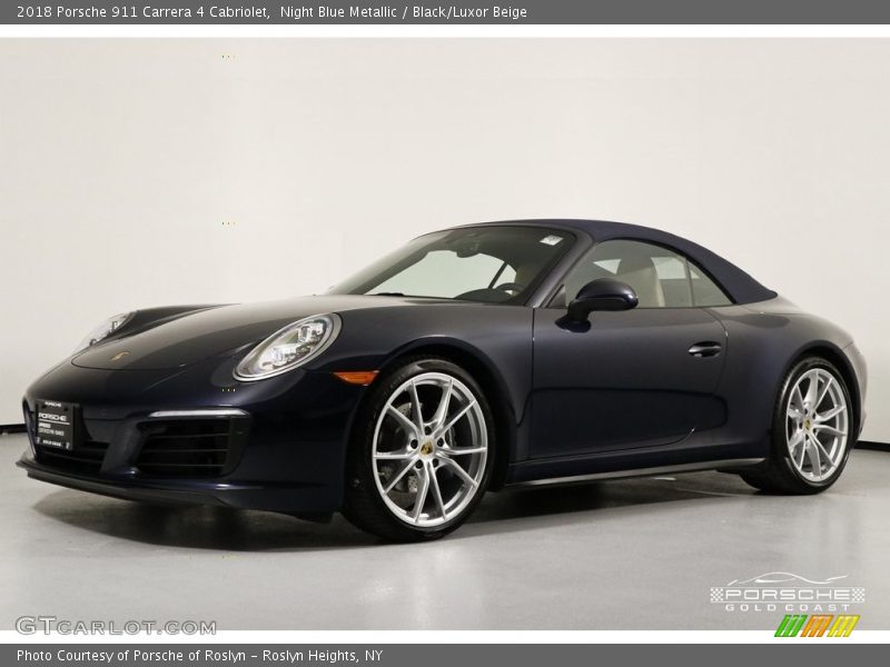 Night Blue Metallic / Black/Luxor Beige 2018 Porsche 911 Carrera 4 Cabriolet