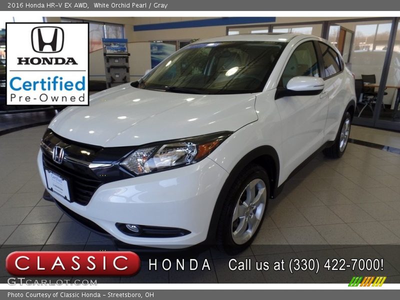 White Orchid Pearl / Gray 2016 Honda HR-V EX AWD