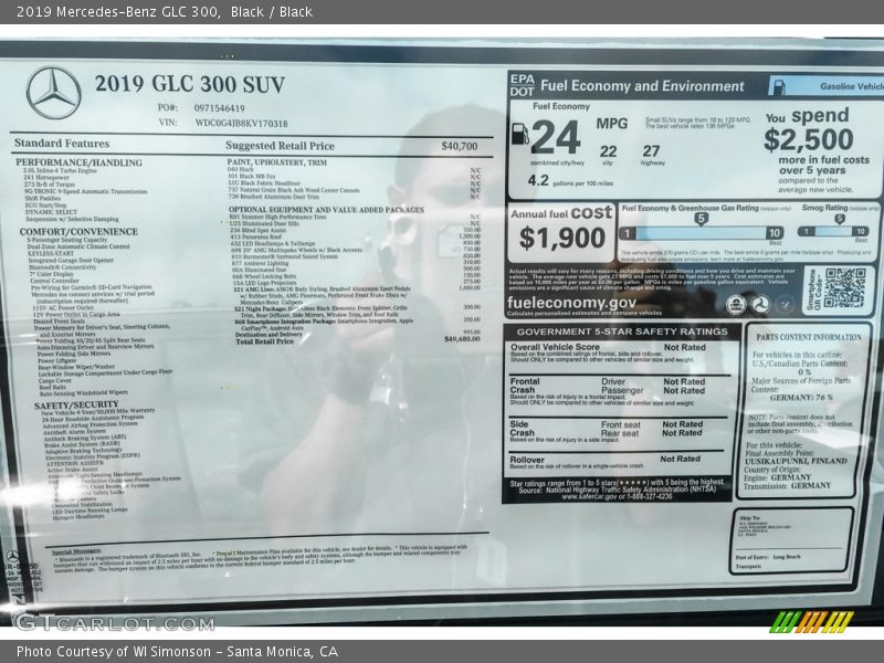 Black / Black 2019 Mercedes-Benz GLC 300