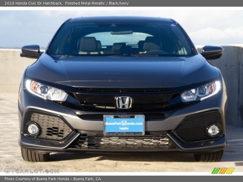 Polished Metal Metallic / Black/Ivory 2019 Honda Civic EX Hatchback