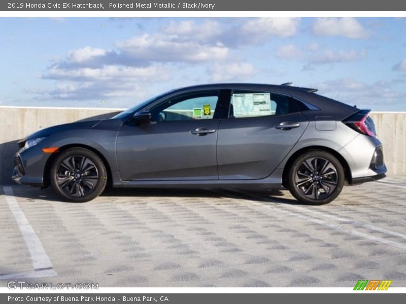 Polished Metal Metallic / Black/Ivory 2019 Honda Civic EX Hatchback
