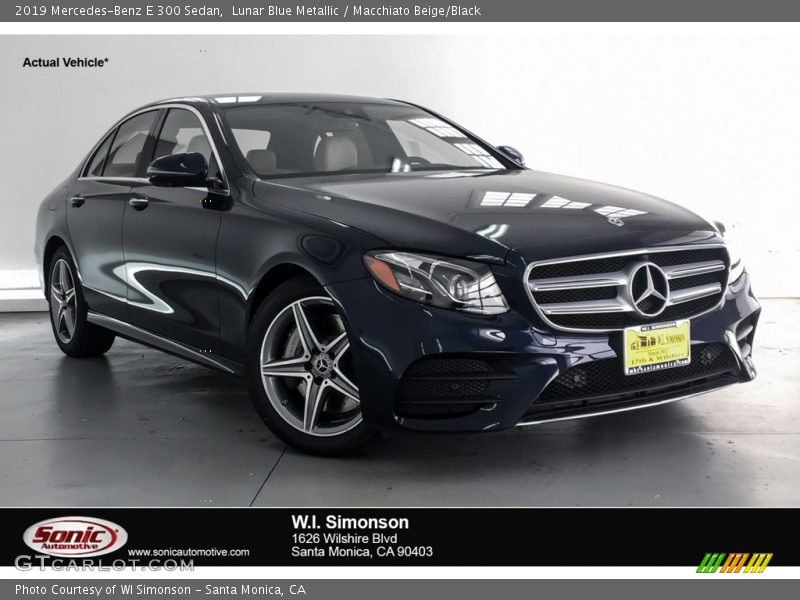 Lunar Blue Metallic / Macchiato Beige/Black 2019 Mercedes-Benz E 300 Sedan