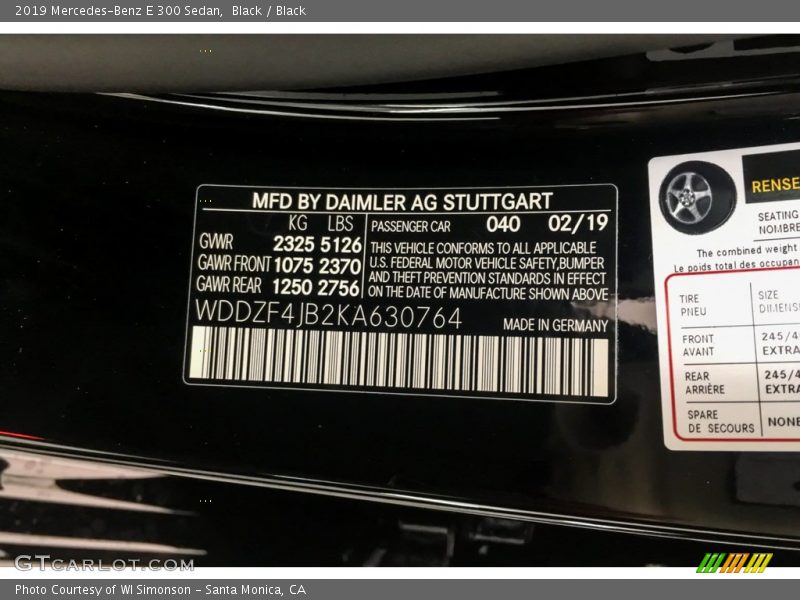 Black / Black 2019 Mercedes-Benz E 300 Sedan
