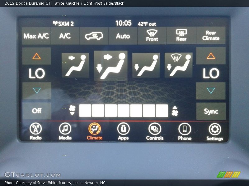 White Knuckle / Light Frost Beige/Black 2019 Dodge Durango GT