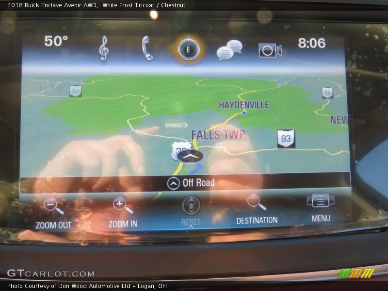 White Frost Tricoat / Chestnut 2018 Buick Enclave Avenir AWD