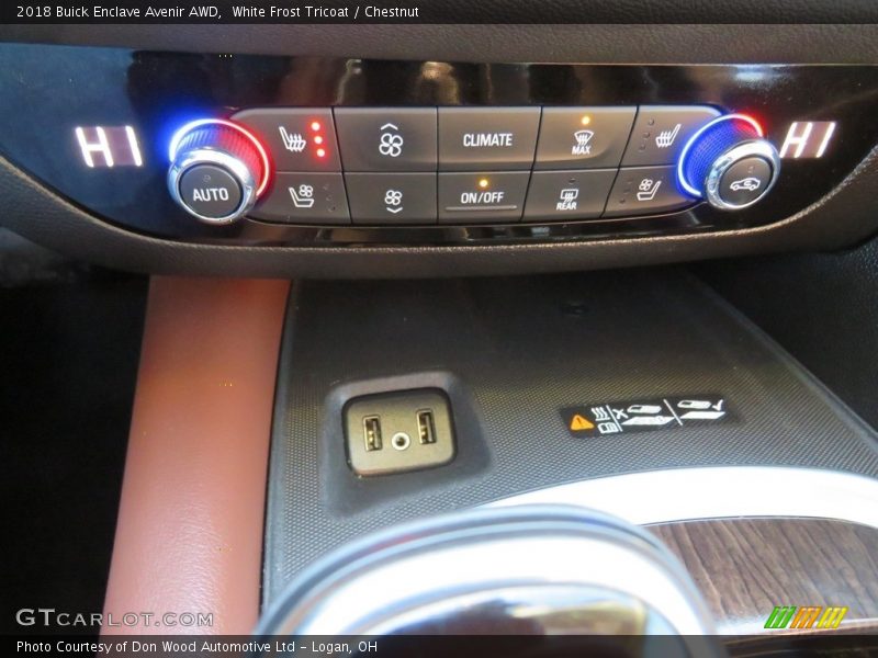 White Frost Tricoat / Chestnut 2018 Buick Enclave Avenir AWD