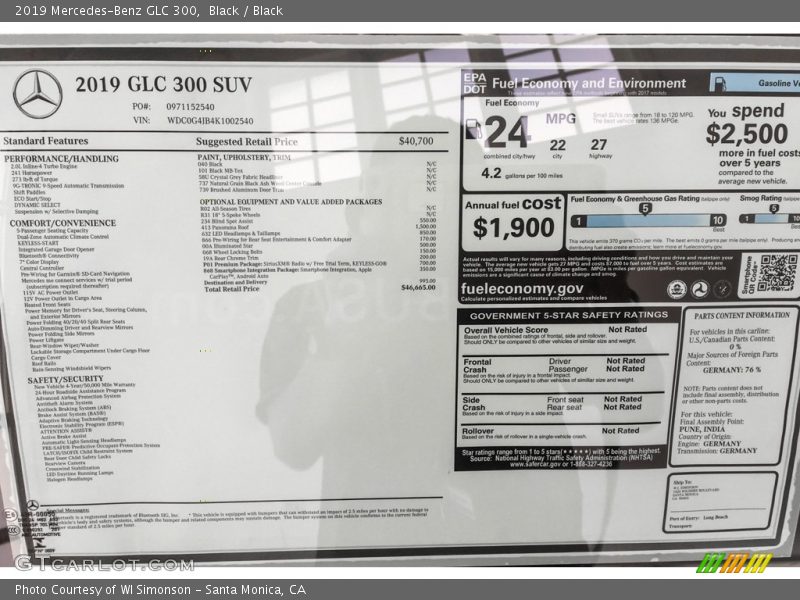 Black / Black 2019 Mercedes-Benz GLC 300